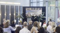 Shawna Mann speaking during the scholarship reception
